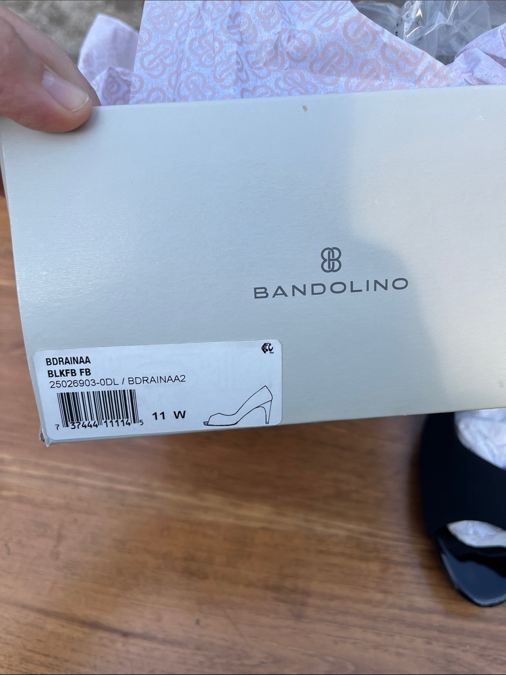 Bandolino Black Peep-Toe Mid Heel Pumps - Picture 3 of 5